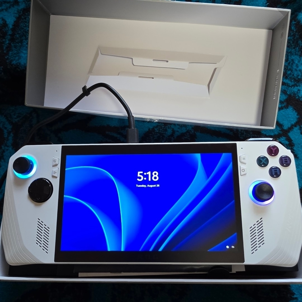 ASUS ROG White Laptop with Rainbow Accent